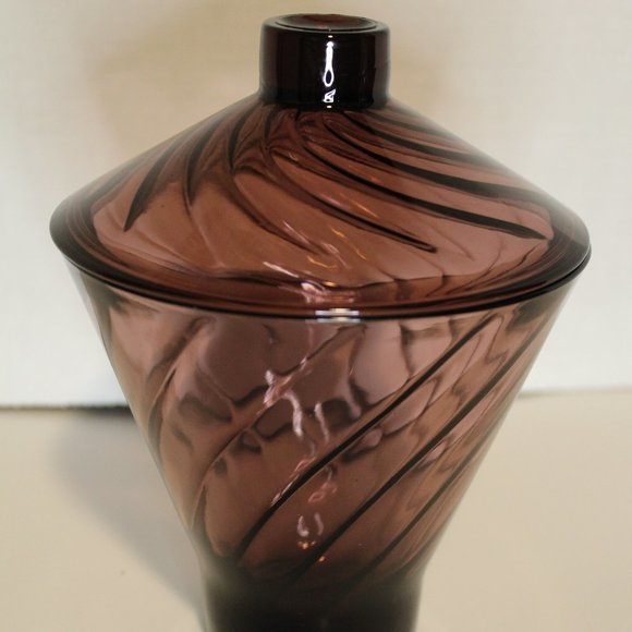 Hazel Atlas Moroccan Amethyst Candy Jar Vintage MCM rare find - Picture 1 of 8